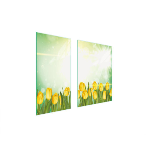 GLASSCHUTZPLATTE 75x52 TULPEN