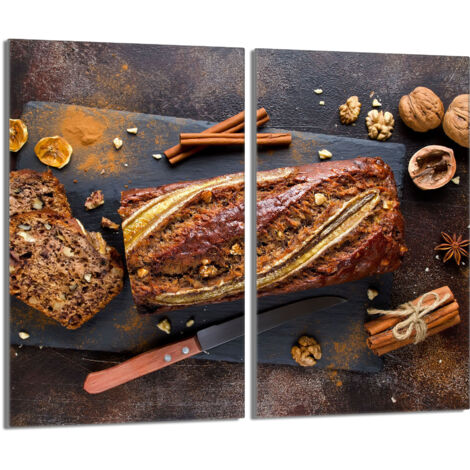 Glasschutzplatte für den Herd 2x30x52 Brot
