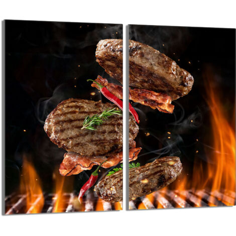 Glasschutzplatte für den Herd 2x30x52 Grill