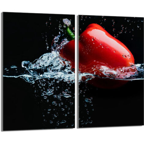 Glasschutzplatte für den Herd 2x30x52 Paprika