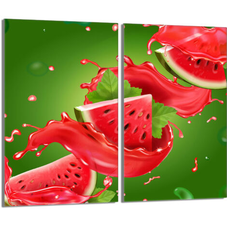 Glasschutzplatte für den Herd 2x30x52 Wassermelone