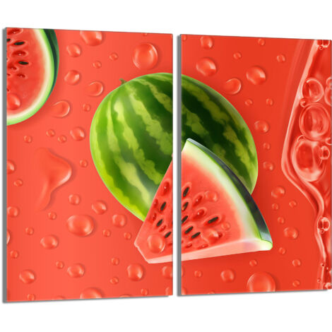 Glasschutzplatte für den Herd 2x30x52 Wassermelone