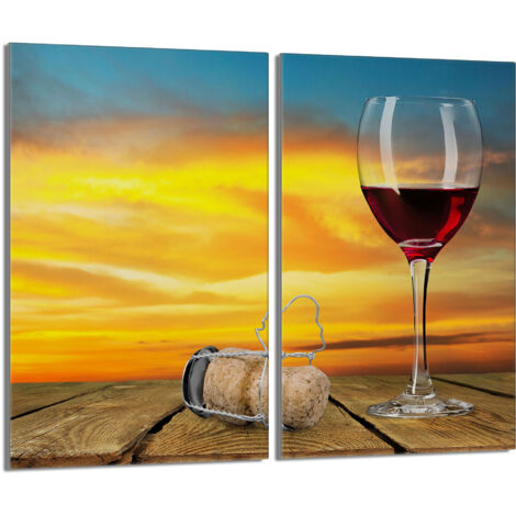 Glasschutzplatte für den Herd 2x30x52 Wein