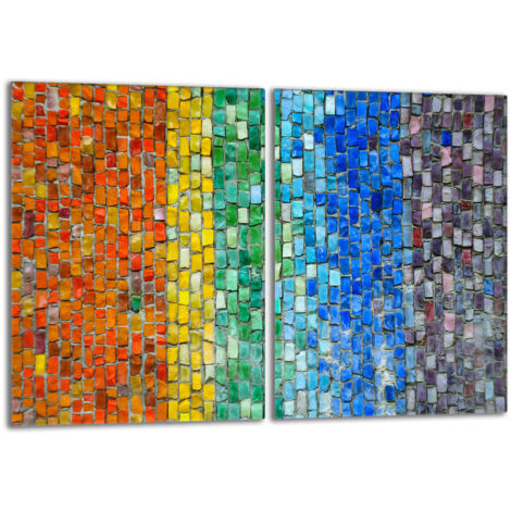 Glasschutzplatte für den Herd 2x40x52 Bunt