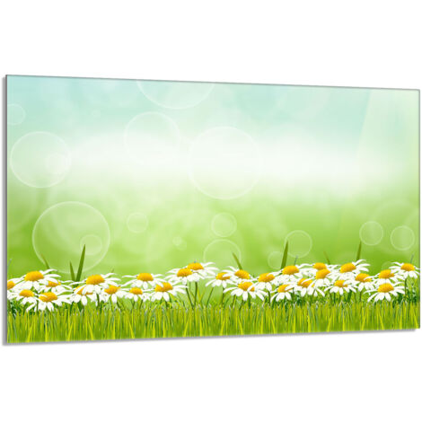 Glasschutzplatte für den Herd 80x52 Gänseblümchen