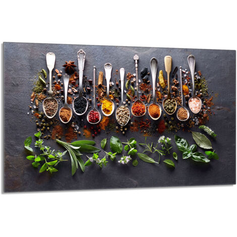 Glasschutzplatte für den Herd 80x52 Gewürze