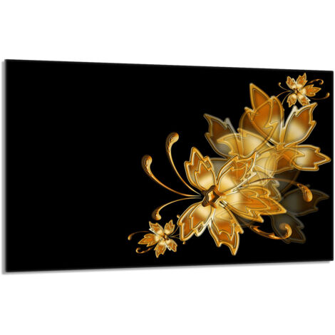 Glasschutzplatte für den Herd 80x52 Gold