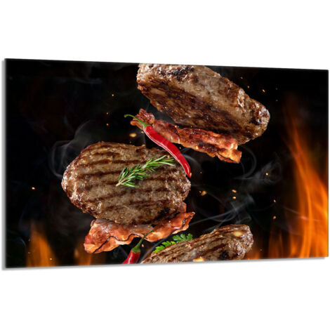 Glasschutzplatte für den Herd 80x52 Grill