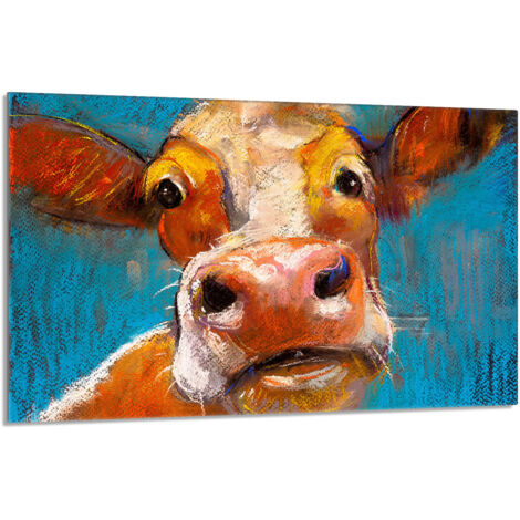 Glasschutzplatte für den Herd 80x52 Kuh