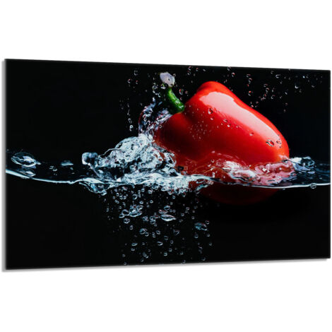 Glasschutzplatte für den Herd 80x52 Paprika