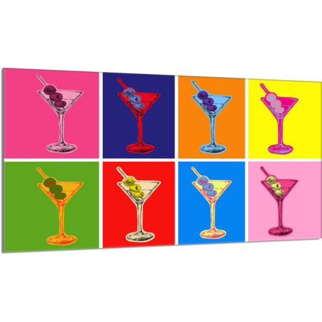 Glasschutzplatte für den Herd 90x52 Bunt