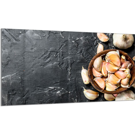 Glasschutzplatte für den Herd 90x52 Knoblauch