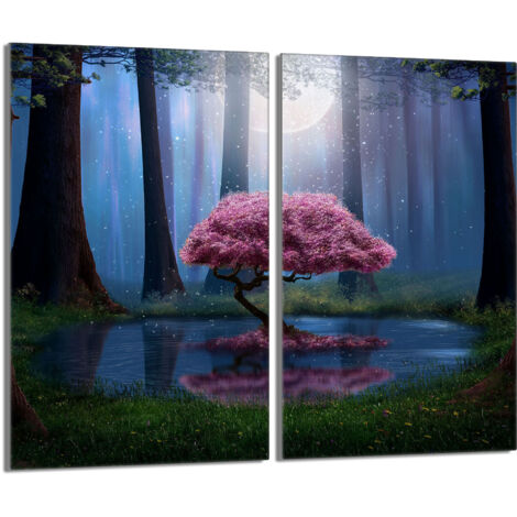 Glasschutzplatte für Herd 2x30x52 Baum