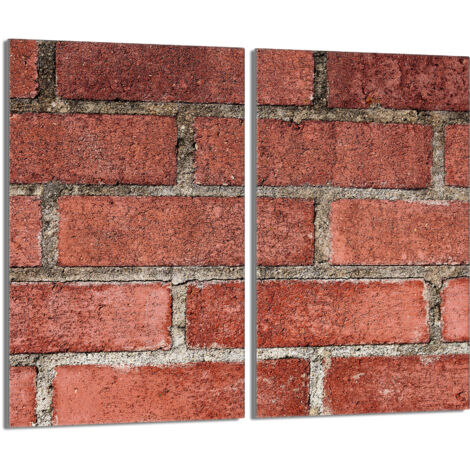 Glasschutzplatte für Herd 2x30x52 Brick