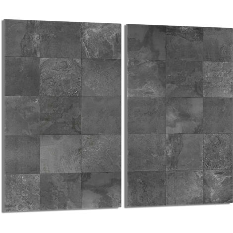 Glasschutzplatte für Herd 2x30x52 Grau