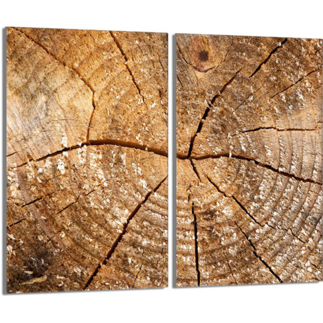 Glasschutzplatte für Herd 2x30x52 Holz