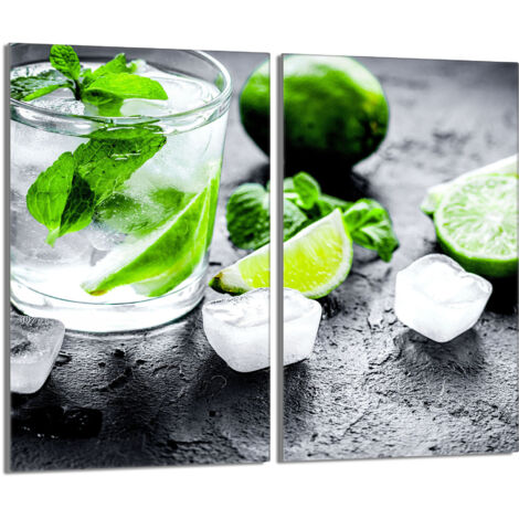 Glasschutzplatte für Herd 2x30x52 Lime