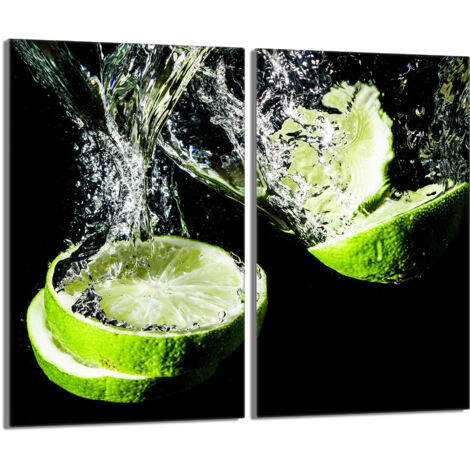 Glasschutzplatte für Herd 2x30x52 Lime