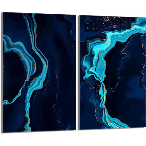 Glasschutzplatte für Herd 2x30x52 Marmor
