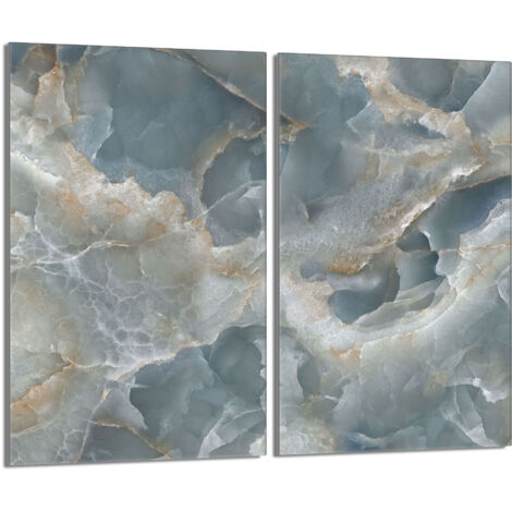 Glasschutzplatte für Herd 2x30x52 Marmor