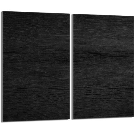 Glasschutzplatte für Herd 2x30x52 Schwarz