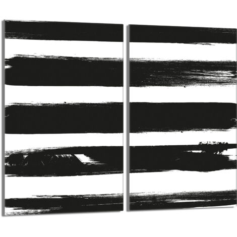 Glasschutzplatte für Herd 2x30x52 Streifen