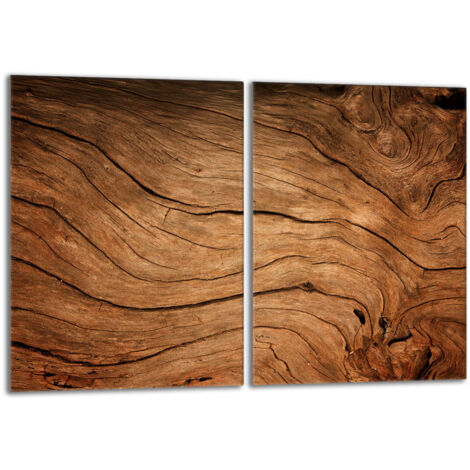Glasschutzplatte für Herd 2x40x52 Holz