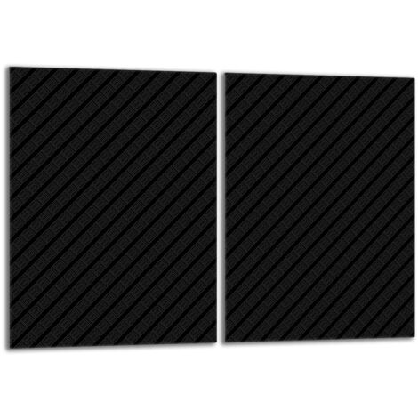 Glasschutzplatte für Herd 2x40x52 Schwarz