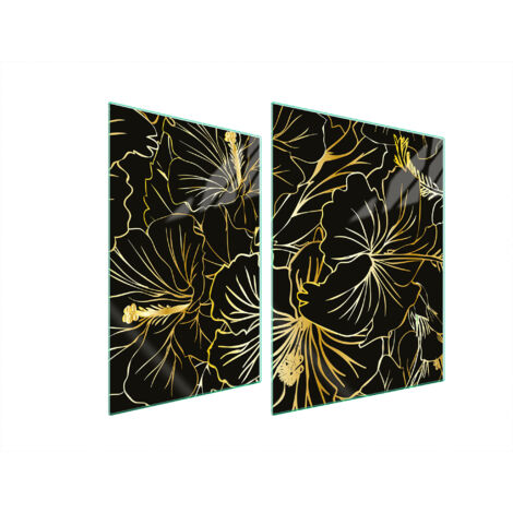 GLASSCHUTZPLATTE FÜR HERD 70x52 BLUMEN