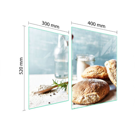 Glasschutzplatte für Herd 70x52 Brot