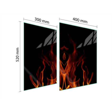 GLASSCHUTZPLATTE FÜR HERD 70x52 FIRE