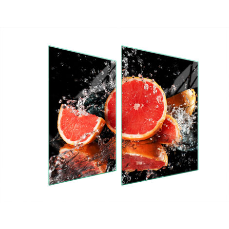 GLASSCHUTZPLATTE FÜR HERD 70x52 GRAPEFRUIT