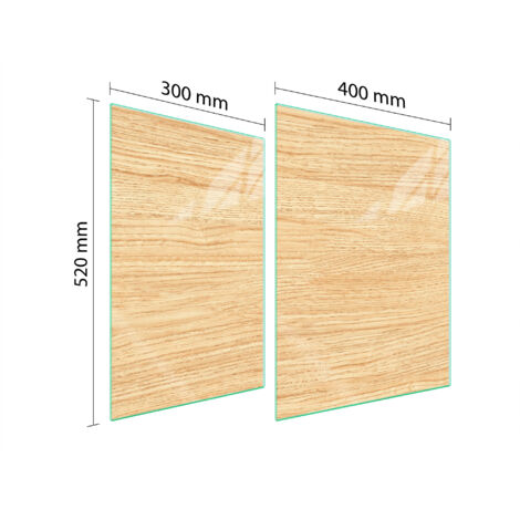 GLASSCHUTZPLATTE FÜR HERD 70x52 HOLZ