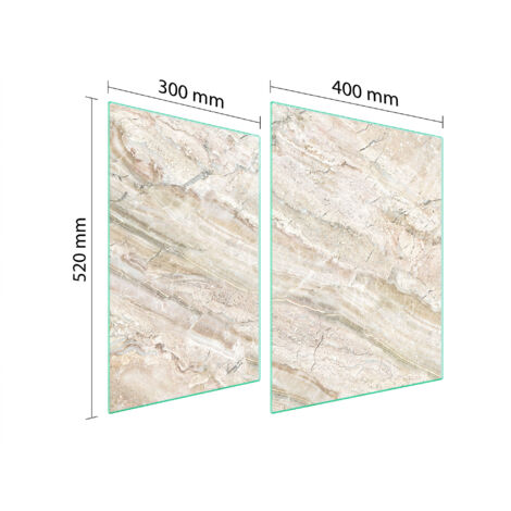 GLASSCHUTZPLATTE FÜR HERD 70x52 MARMOR