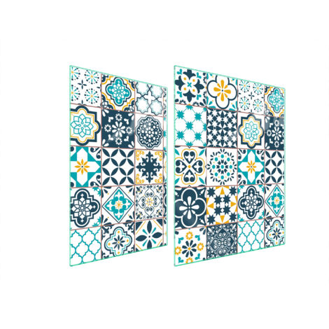 GLASSCHUTZPLATTE FÜR HERD 70x52 MOSAIK