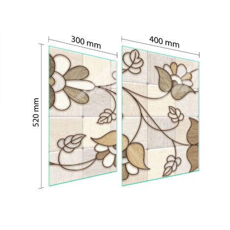 GLASSCHUTZPLATTE FÜR HERD 70x52 MOSAIK