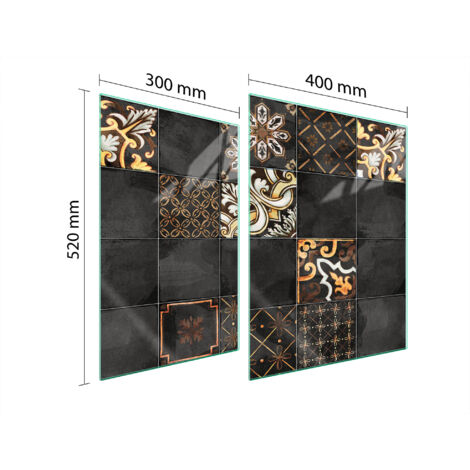 GLASSCHUTZPLATTE FÜR HERD 70x52 MOSAIK