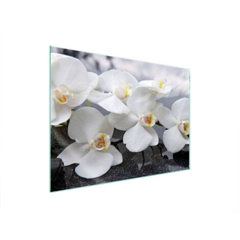 GLASSCHUTZPLATTE FÜR HERD 70x52 ORCHIDEE