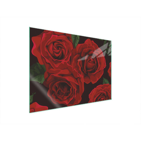 GLASSCHUTZPLATTE FÜR HERD 70x52 ROSEN