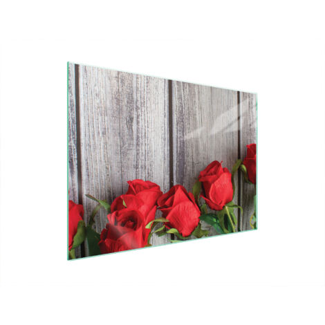 GLASSCHUTZPLATTE FÜR HERD 70x52 ROSEN