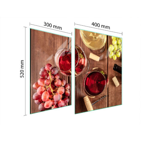 GLASSCHUTZPLATTE FÜR HERD 70x52 WEIN