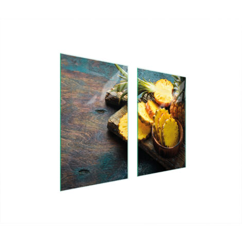 GLASSCHUTZPLATTE FÜR HERD 75x52 ANANAS