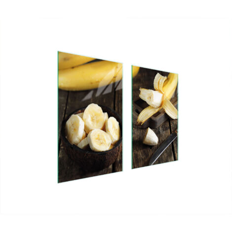 GLASSCHUTZPLATTE FÜR HERD 75x52 BANANE