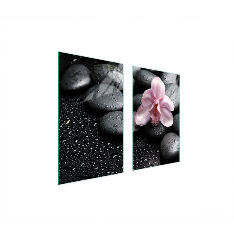 GLASSCHUTZPLATTE FÜR HERD 75x52 ORCHIDEE