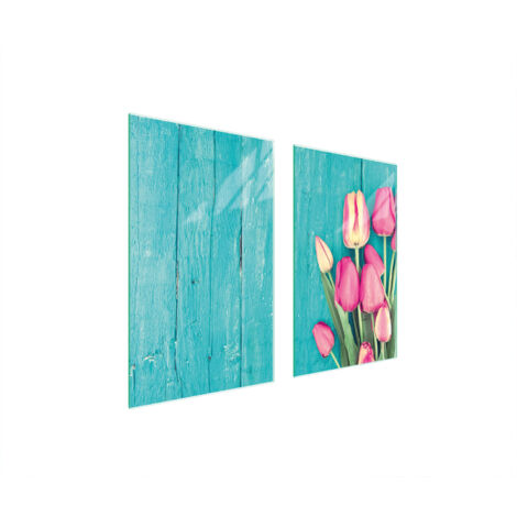 GLASSCHUTZPLATTE FÜR HERD 75x52 TULPEN