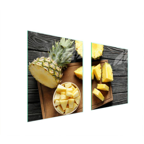 GLASSCHUTZPLATTE FÜR HERD 85x52 ANANAS