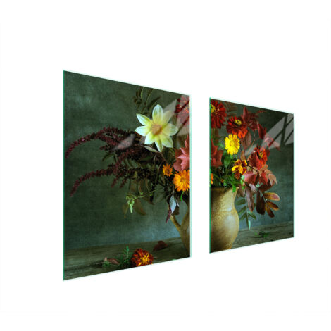 GLASSCHUTZPLATTE FÜR HERD 85x52 BLUMEN