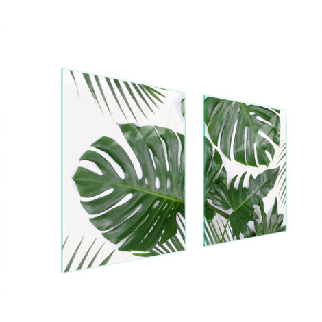 GLASSCHUTZPLATTE FÜR HERD 85x52 MONSTERA