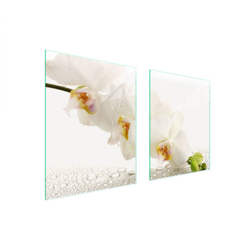 GLASSCHUTZPLATTE FÜR HERD 85x52 ORCHIDEE