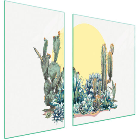 GLASSCHUTZPLATTE FÜR HERD 90x52 CACTUS
